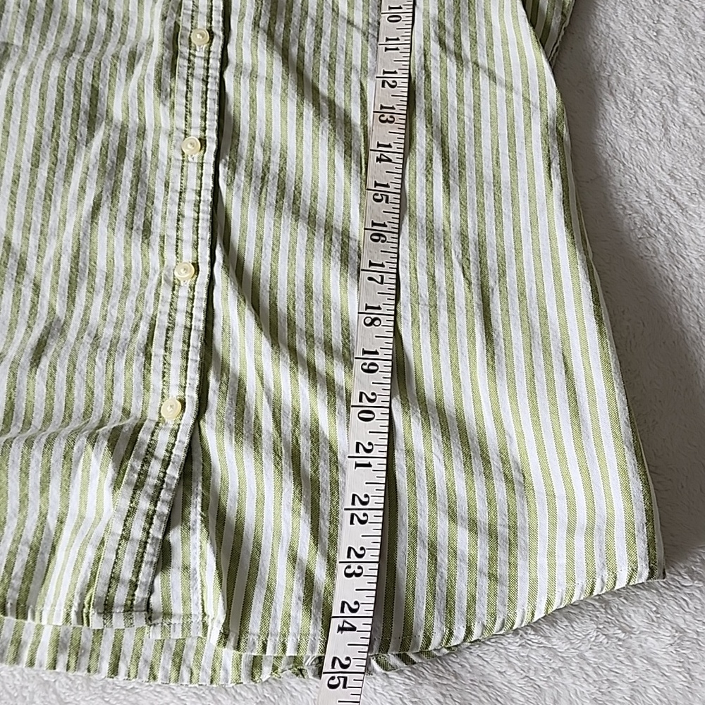 Banana Republic Green White Stripe  Shirt - Picture 4 of 7